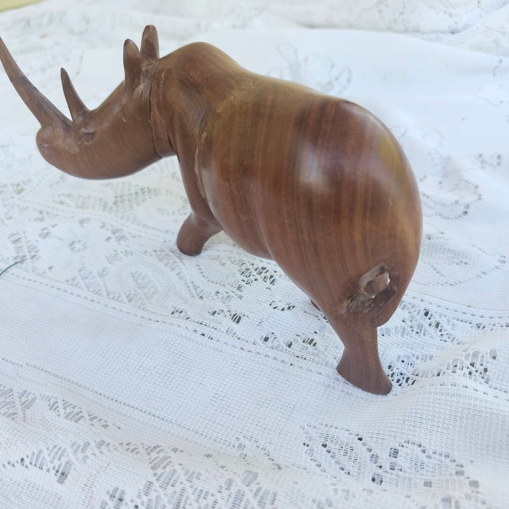 Rhinoceros-Two Tone Wood‎  Sculpture